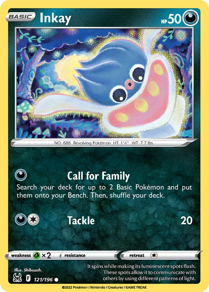 Inkay #121 Lost Origin Pokemon card