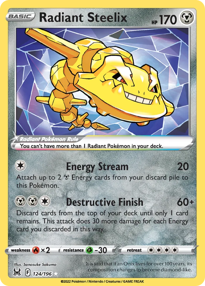 Radiant Steelix #124 Lost Origin Pokemon card