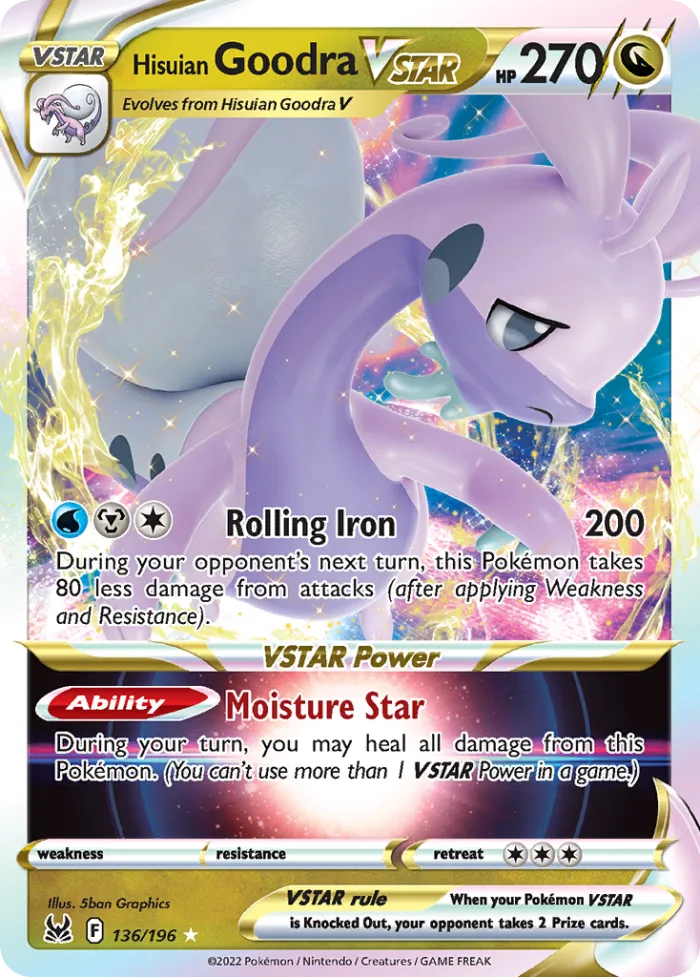 Hisuian Goodra VSTAR #136 Lost Origin Pokemon card