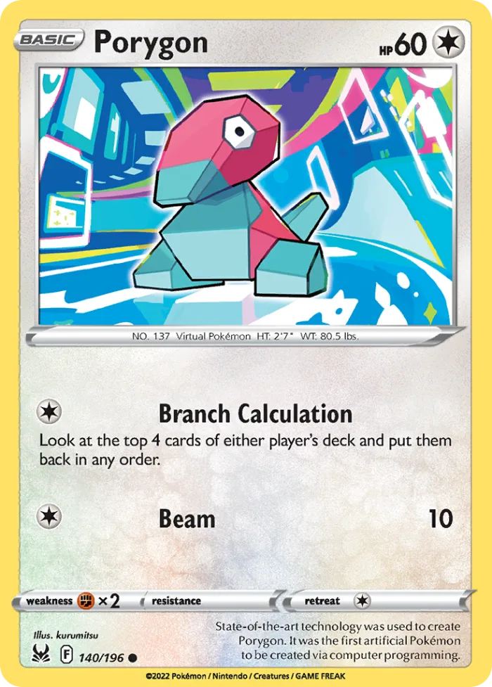 Porygon #140 Lost Origin Pokemon card