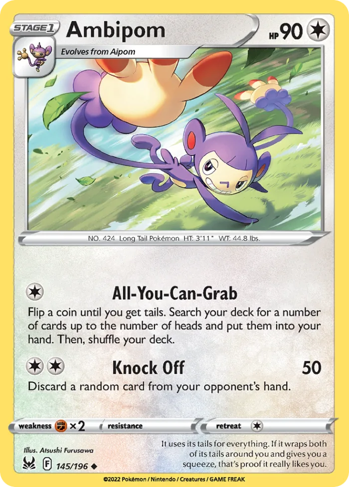 Ambipom #145 Lost Origin Pokemon card