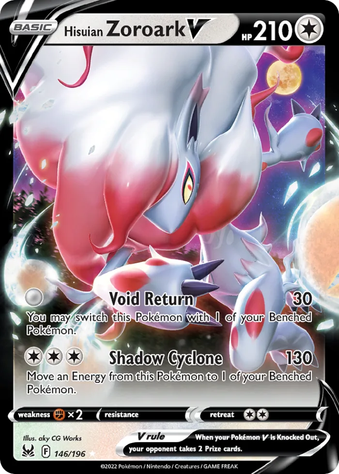 Hisuian Zoroark V #146 Lost Origin Pokemon card