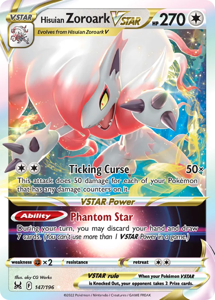 Hisuian Zoroark VSTAR #147 Lost Origin Pokemon card