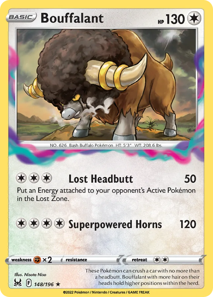 Bouffalant #148 Lost Origin Pokemon card