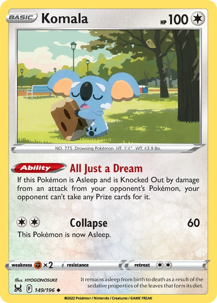 Komala #149 Lost Origin Pokemon card
