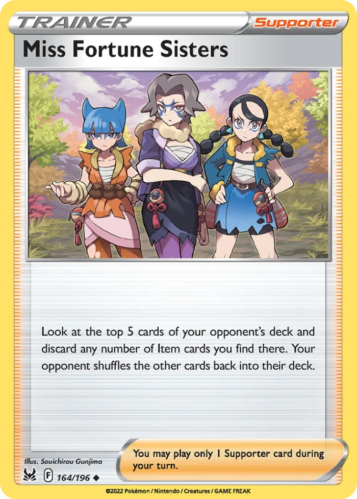 Miss Fortune Sisters #164 Lost Origin Pokemon card