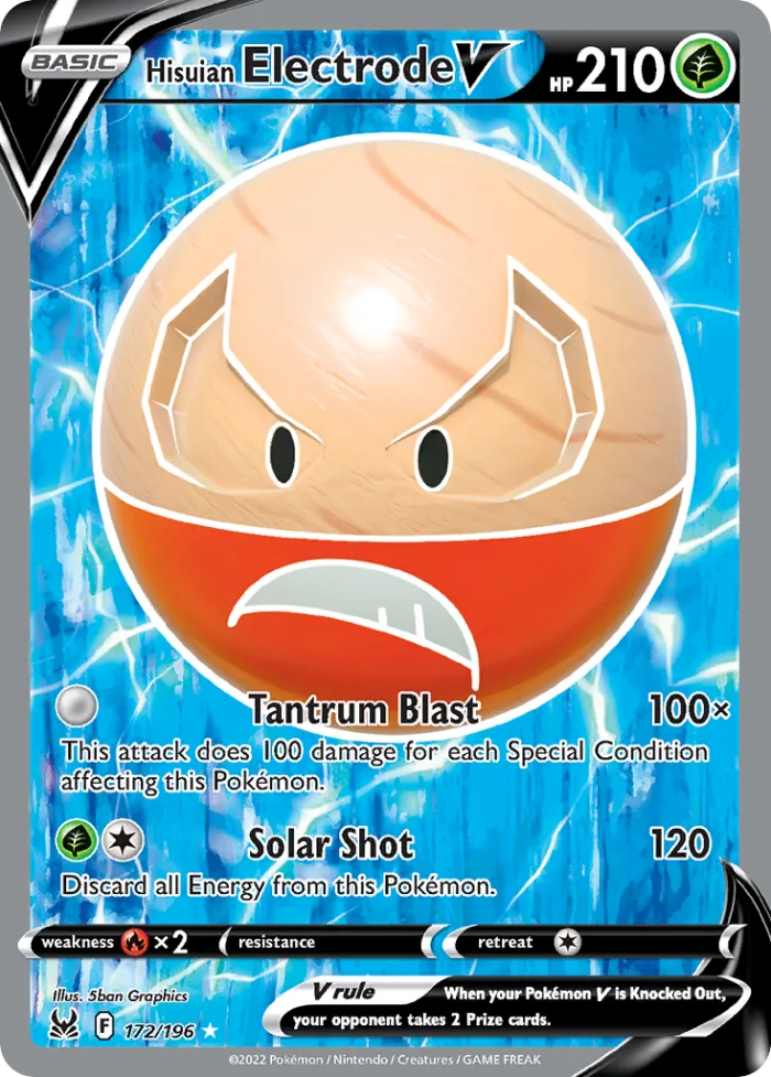 Hisuian Electrode V #172 Lost Origin Pokemon card