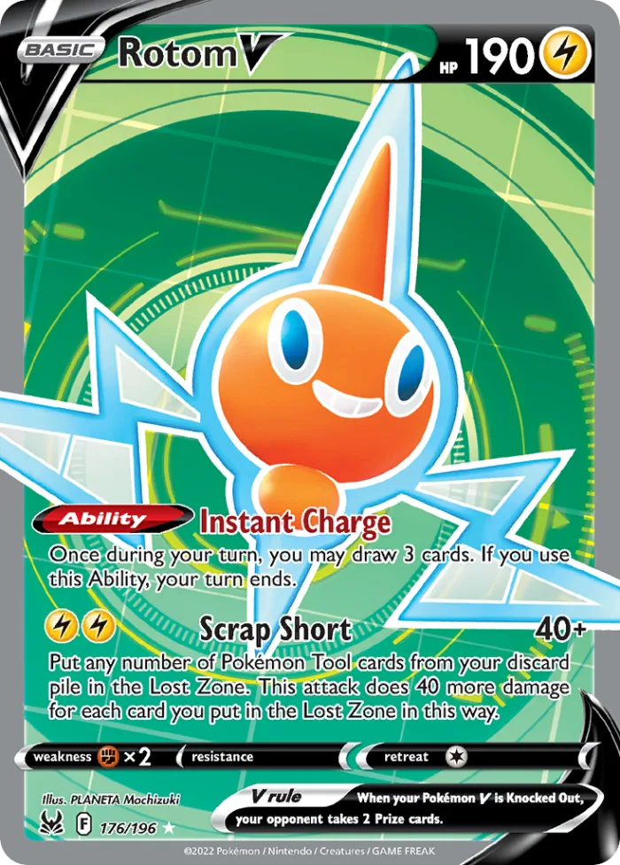 Rotom V #176 Lost Origin Pokemon card