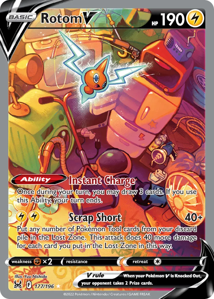 Rotom V #177 Lost Origin Pokemon card