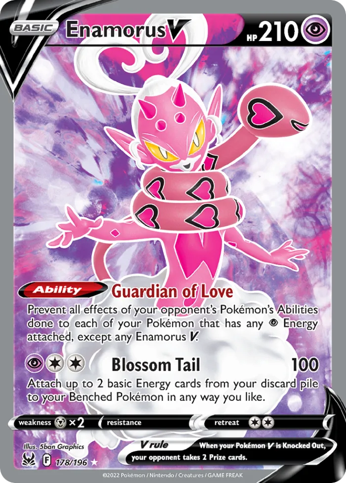 Enamorus V #178 Lost Origin Pokemon card