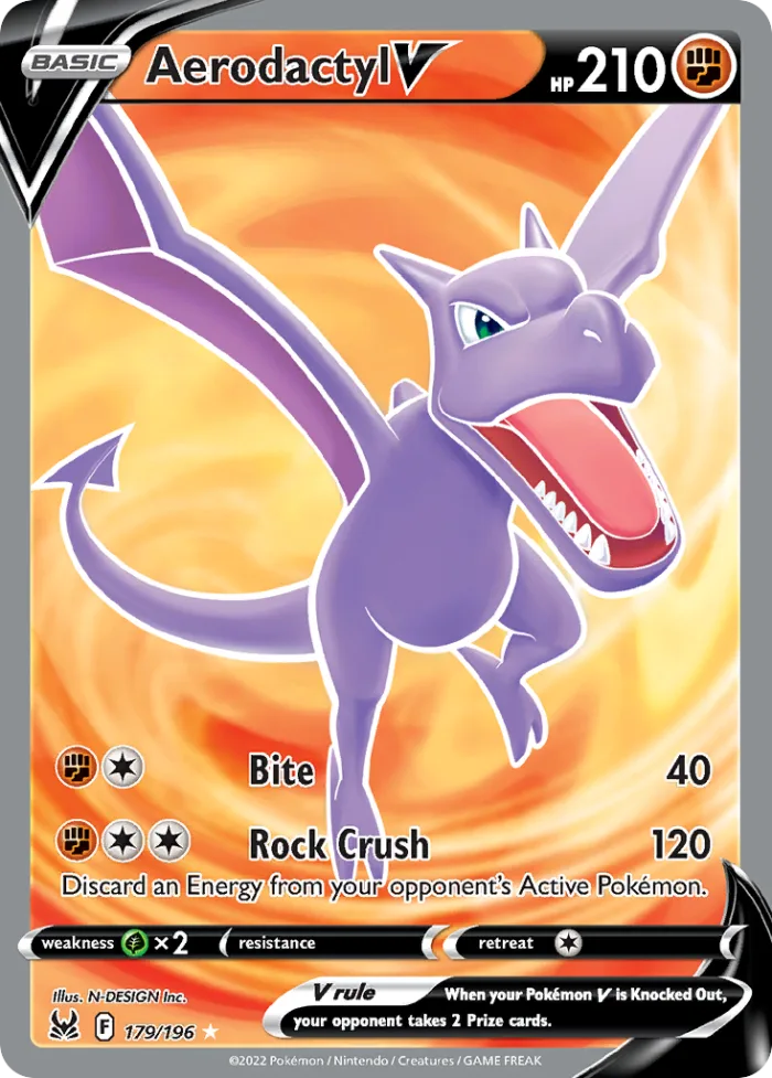 Aerodactyl V #179 Lost Origin Pokemon card