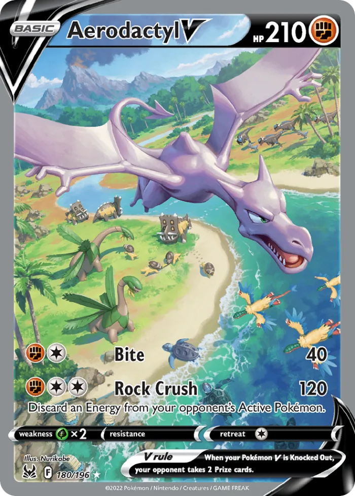Aerodactyl V #180 Lost Origin Pokemon card
