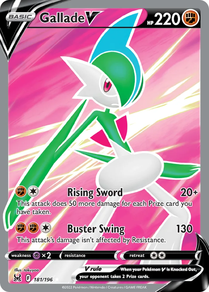 Gallade V #181 Lost Origin Pokemon card