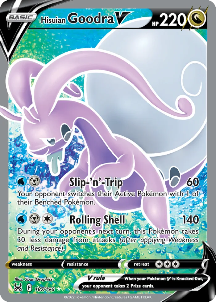 Hisuian Goodra V #187 Lost Origin Pokemon card