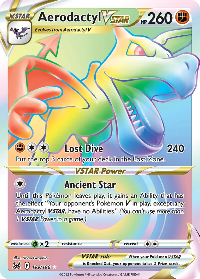 Aerodactyl VSTAR #199 Lost Origin Pokemon card