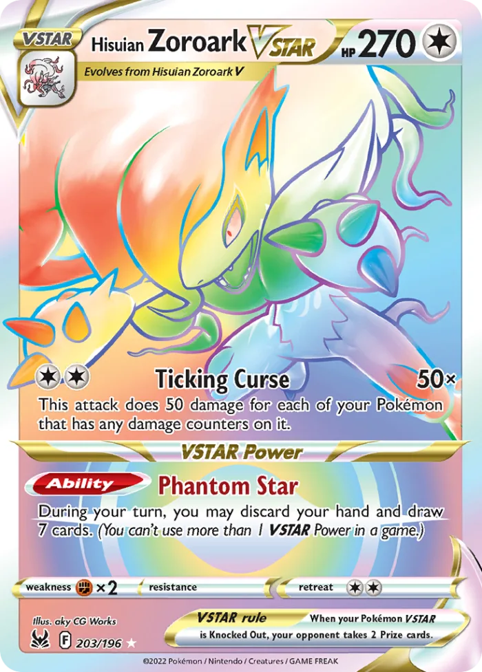 Hisuian Zoroark VSTAR #203 Lost Origin Pokemon card