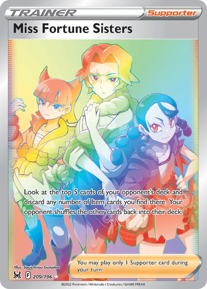 Miss Fortune Sisters #209 Lost Origin Pokemon card