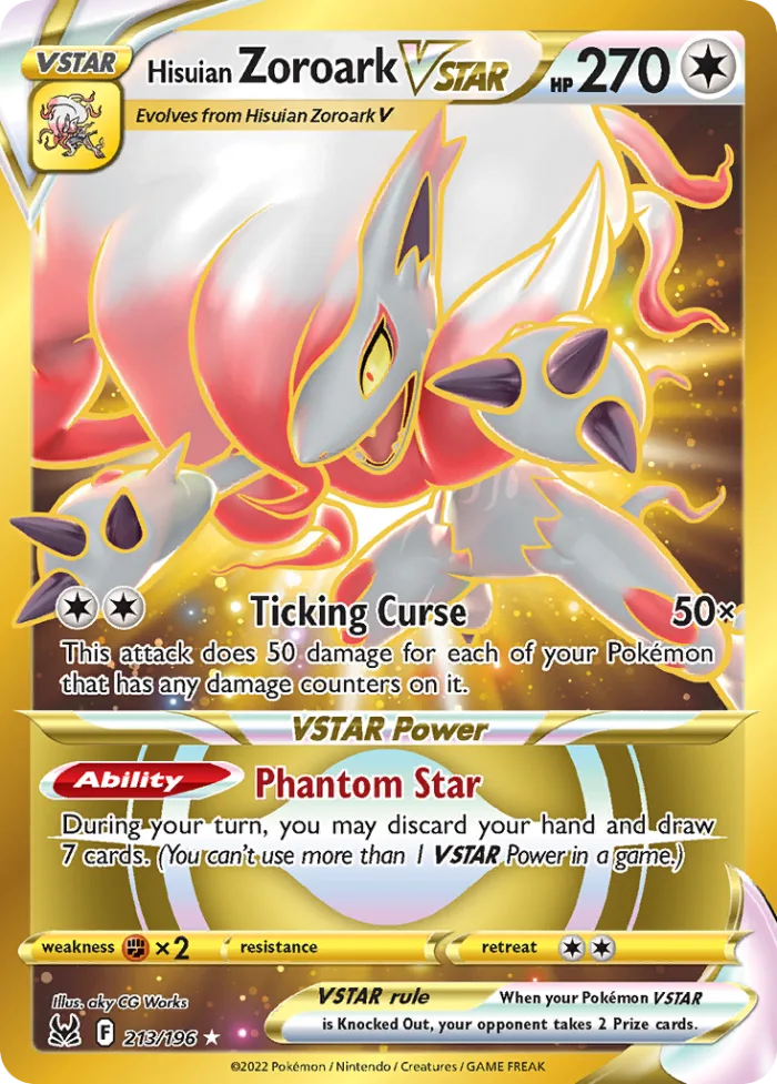 Hisuian Zoroark VSTAR #213 Lost Origin Pokemon card