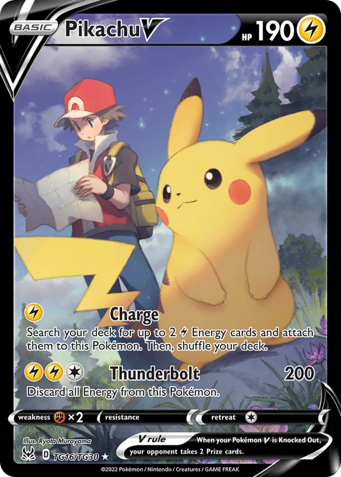 Pikachu V #TG16 Lost Origin Pokemon card