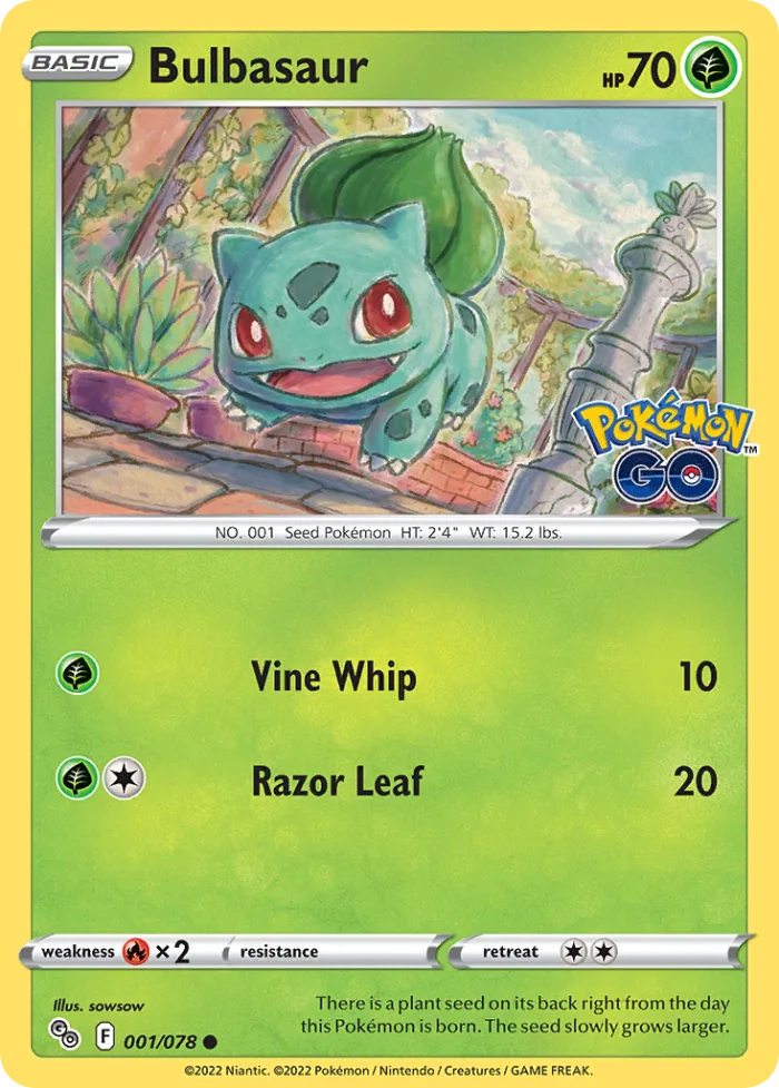 Bulbasaur #1 Pokémon GO Pokemon card