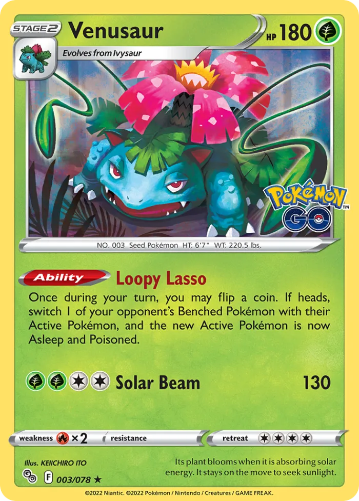 Venusaur #3 Pokémon GO Pokemon card