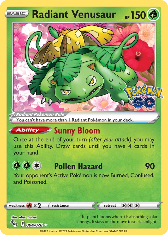 Radiant Venusaur #4 Pokémon GO Pokemon card