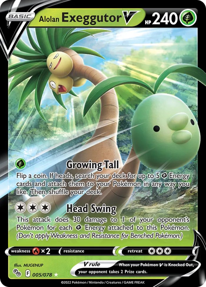 Alolan Exeggutor V #5 Pokémon GO Pokemon card