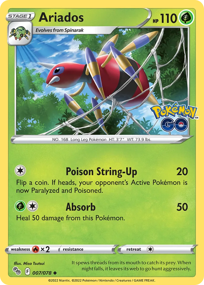 Ariados #7 Pokémon GO Pokemon card