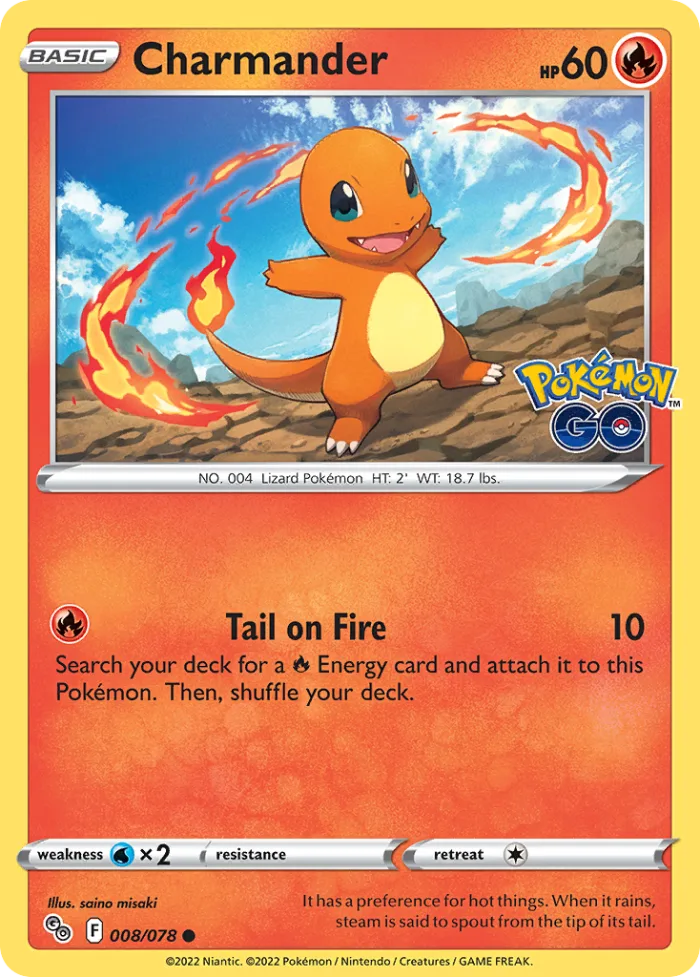 Charmander #8 Pokémon GO Pokemon card
