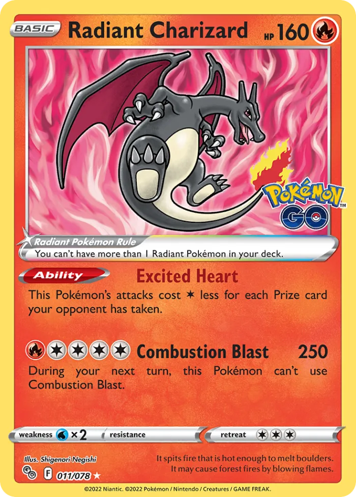 Radiant Charizard #11 Pokémon GO Pokemon card