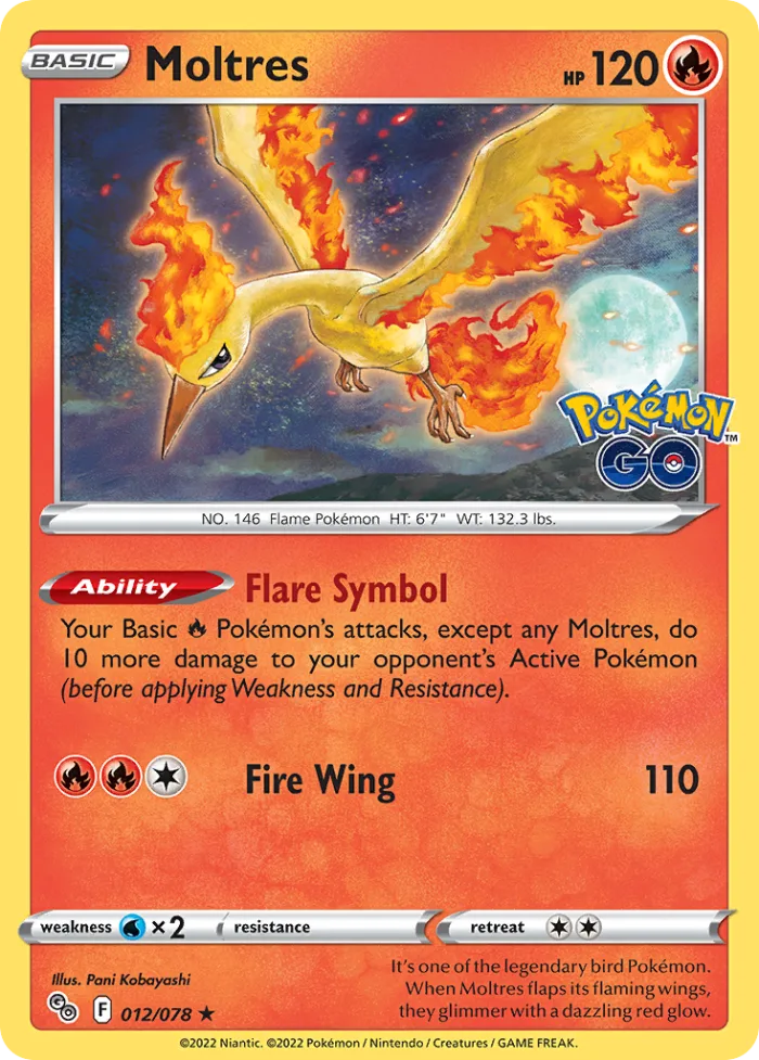Moltres #12 Pokémon GO Pokemon card
