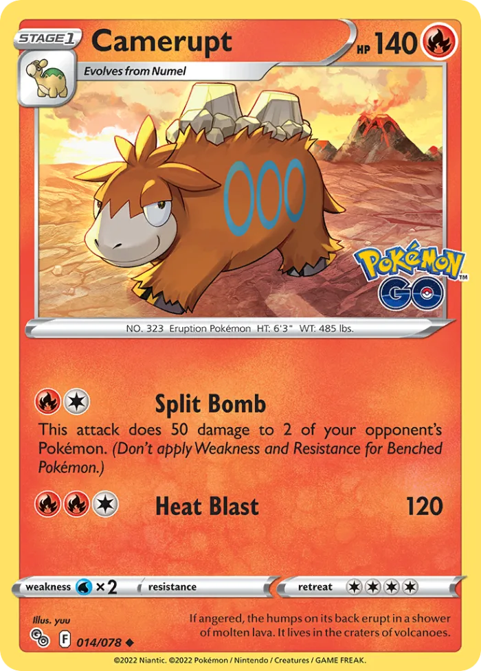 Camerupt #14 Pokémon GO Pokemon card