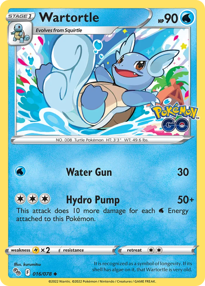 Wartortle #16 Pokémon GO Pokemon card