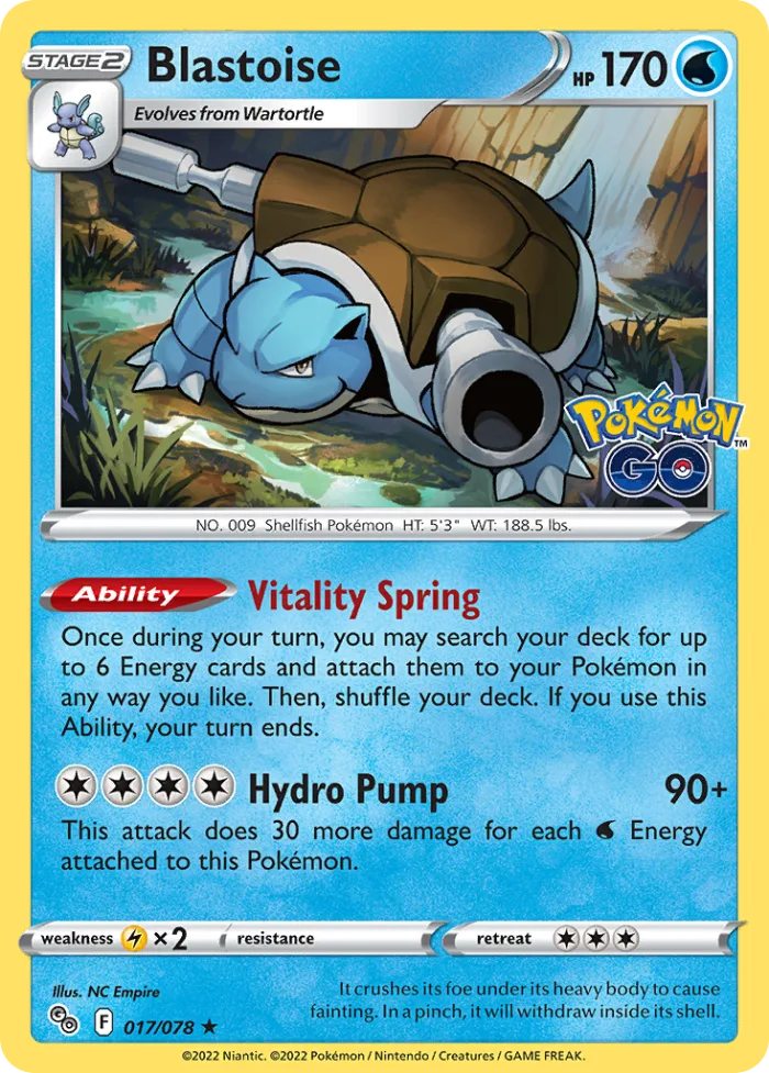 Blastoise #17 Pokémon GO Pokemon card