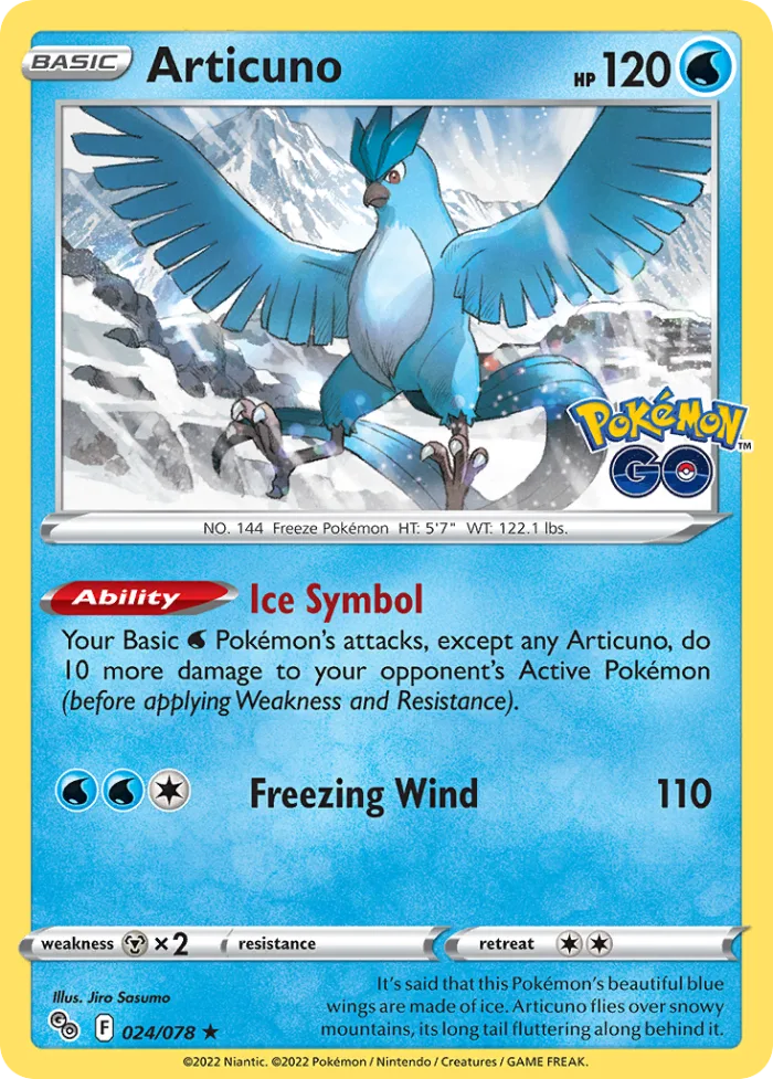 Articuno #24 Pokémon GO Pokemon card