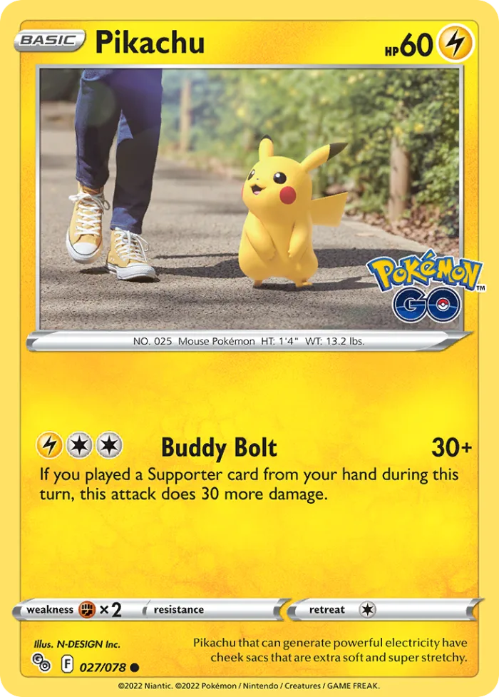 Pikachu #27 Pokémon GO Pokemon card
