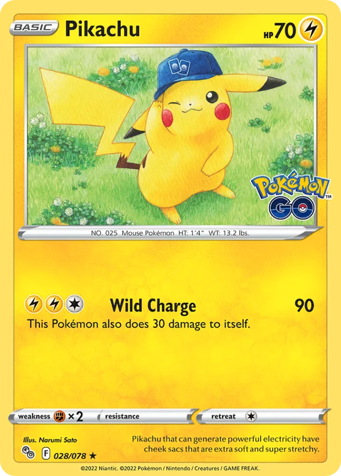 Pikachu #28 Pokémon GO Pokemon card