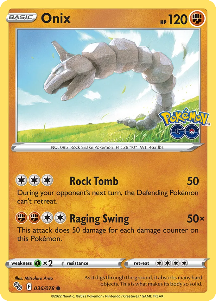 Onix #36 Pokémon GO Pokemon card
