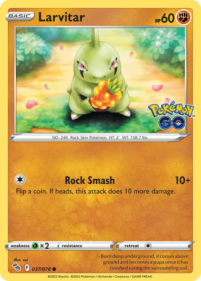 Larvitar #37 Pokémon GO Pokemon card