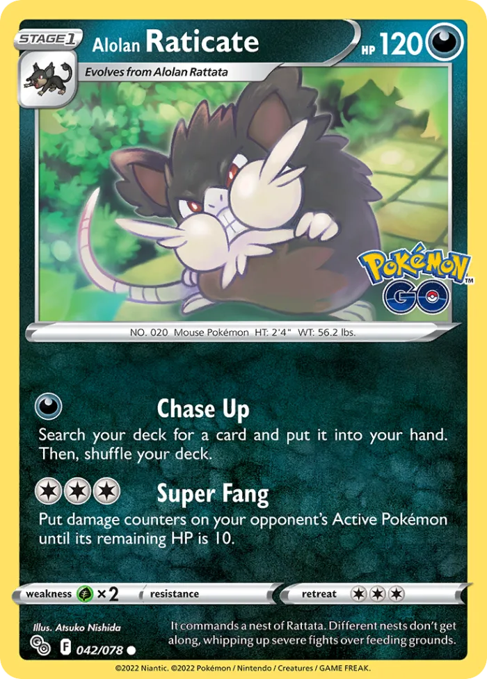 Alolan Raticate #42 Pokémon GO Pokemon card