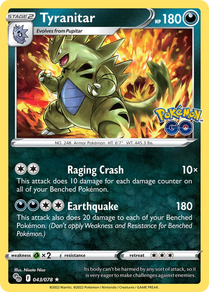 Tyranitar #43 Pokémon GO Pokemon card