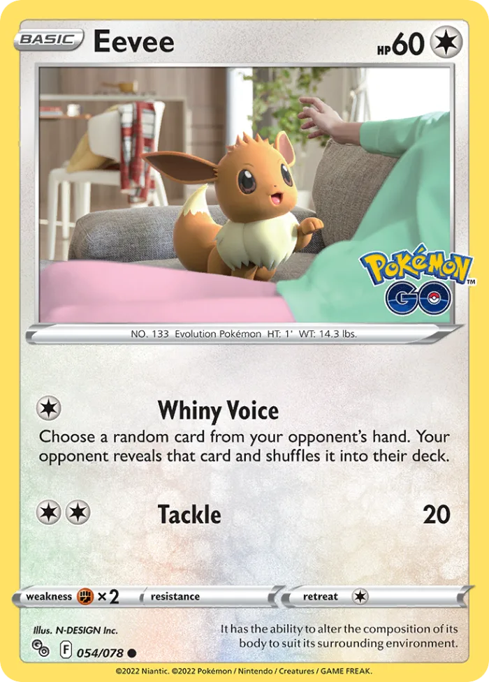 Eevee #54 Pokémon GO Pokemon card