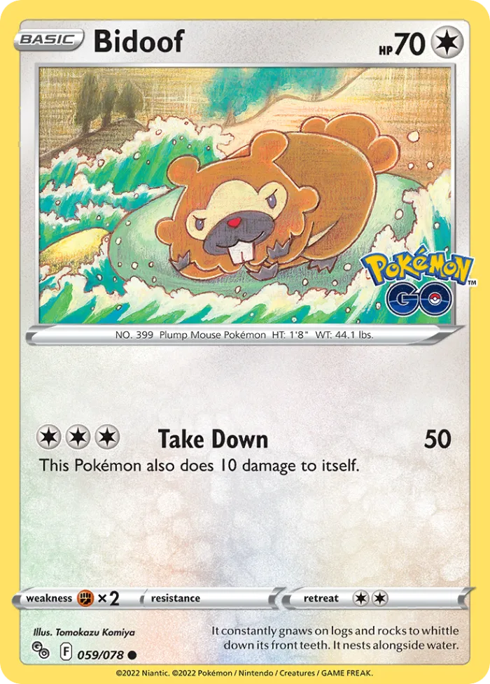 Bidoof #59 Pokémon GO Pokemon card