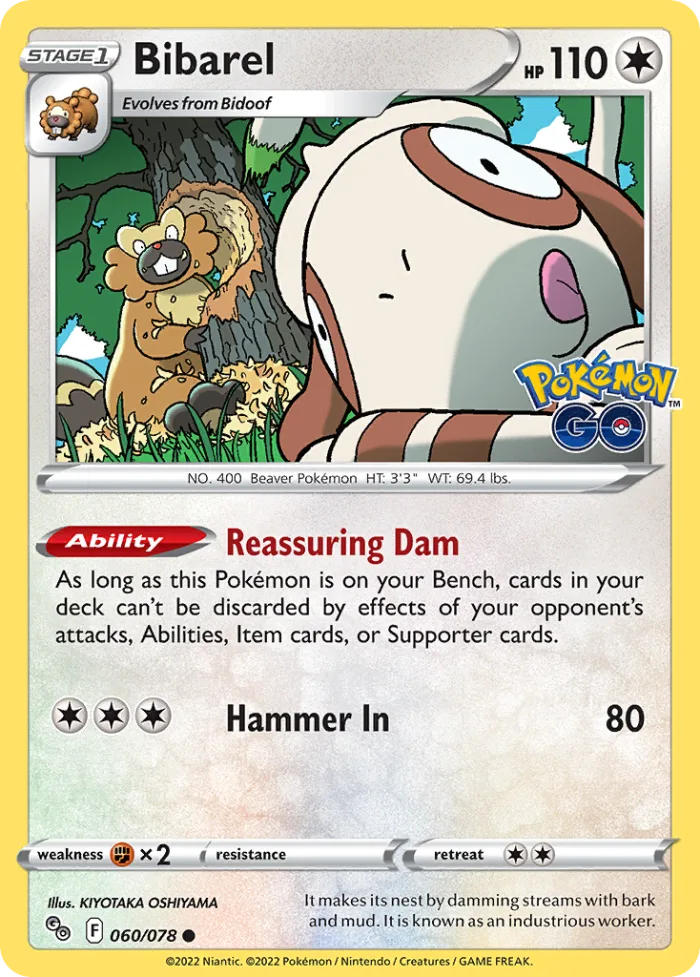 Bibarel #60 Pokémon GO Pokemon card