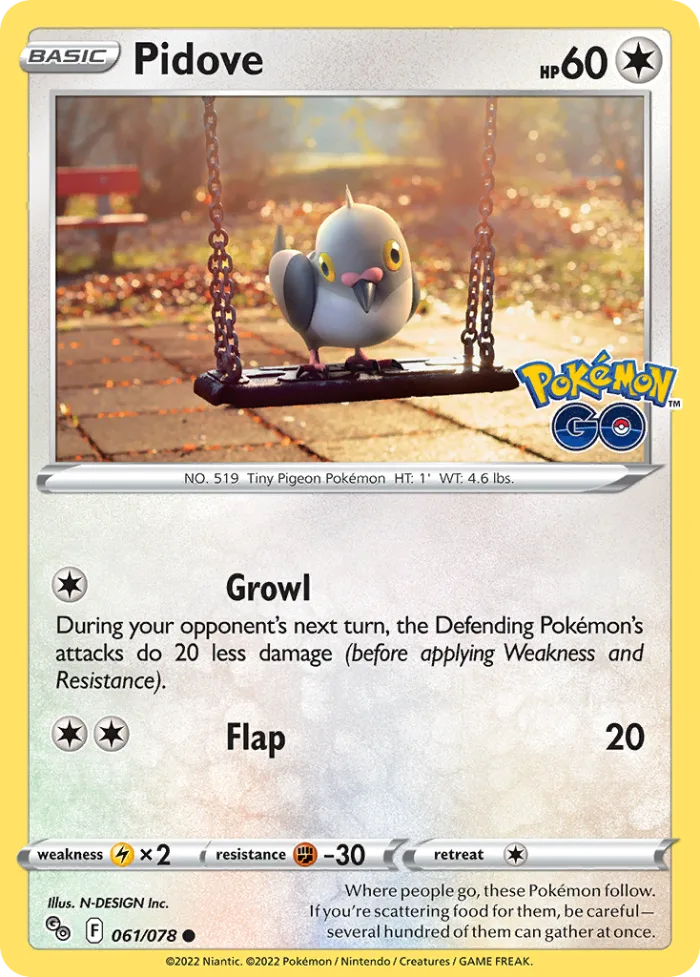 Pidove #61 Pokémon GO Pokemon card