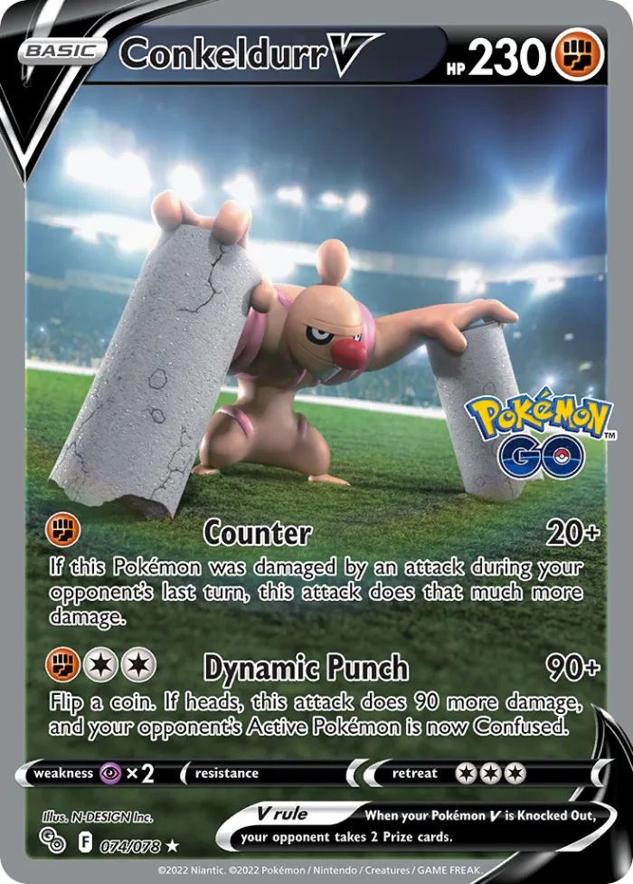 Conkeldurr V #74 Pokémon GO Pokemon card