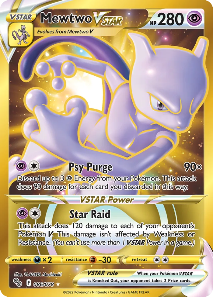 Mewtwo VSTAR #86 Pokémon GO Pokemon card