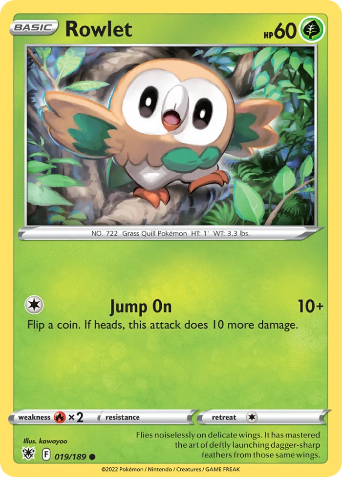 Rowlet #19 Astral Radiance Pokemon card