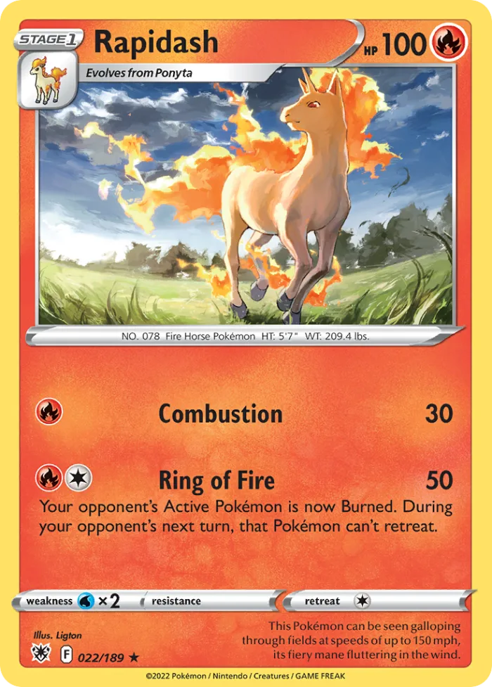 Rapidash #22 Astral Radiance Pokemon card