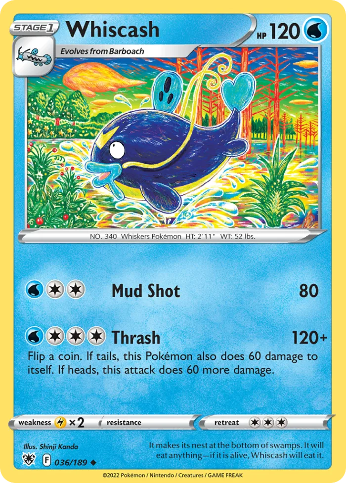 Whiscash #36 Astral Radiance Pokemon card